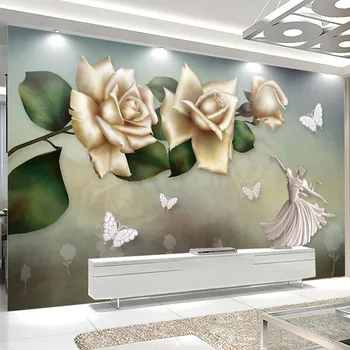 

Custom Any Size Mural Wallpaper 3D Stereo Oil Painting Flower Butterfly Swan Fresco Living Room TV Sofa Bedroom Wall Papers 3 D