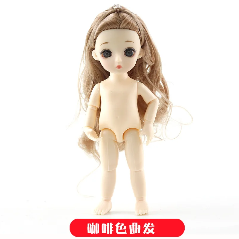 KFSQF 16 см BJD куклы 13 совместный подвижный 1/12 куклы-принцессы игрушки макияж одеваются голый обнаженный милый ребенок кукла игрушка для детей Подарки - Цвет: KFSQF