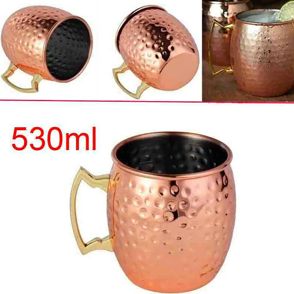 530ml Copper Coffee Mug Hammered Plated Moscow Mule Mugs Milk Beer Cup Kitchen Dining Bar Drinkware | Дом и сад