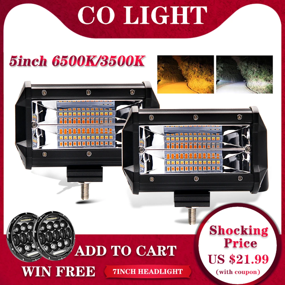Светодиодный стробоскоп CO светильник 5 дюймов 72 Вт светодиодный ная панель