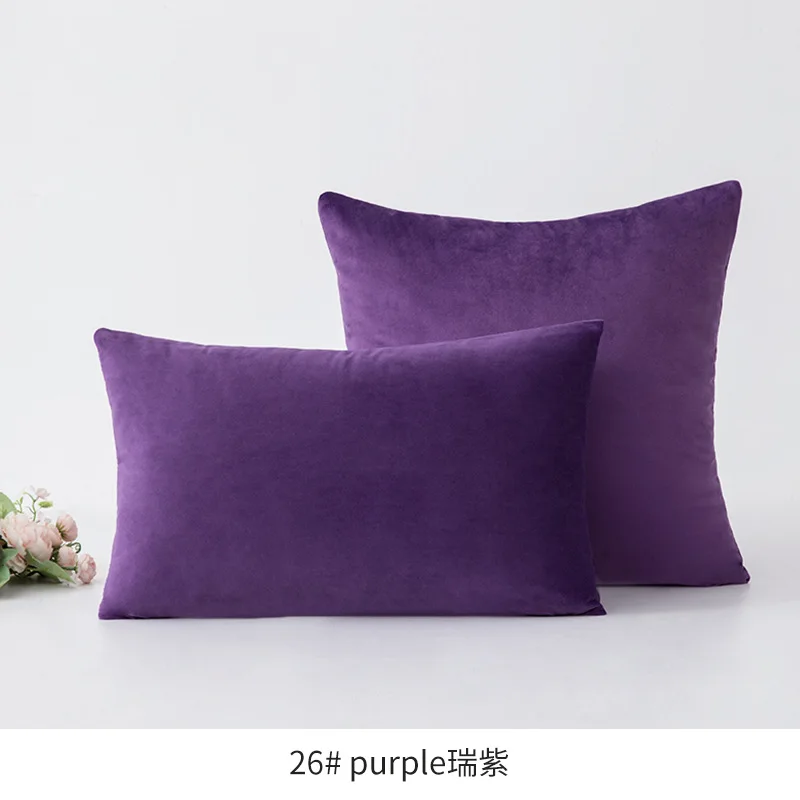 Inyahome Soft Velvet Cushion Cover Pink Grey Beige Green Pillow Cover Bedroom Sofa Decoration PillowCase 30x50cm/45x45cm Pillows 