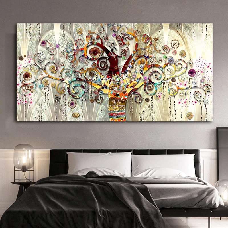 CHENFART-Tree-of-life-Gustav-Klimt-Landscape-Wall-Art-Canvas-Scandinavian-Poster-Print-Modern-Wall-Art (2)