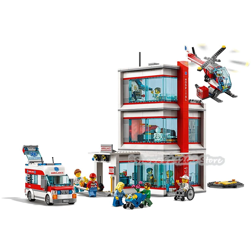 

DIY Toys Waste Time Toy Columns Compatible with Lepinging 02113 City Series City Hospital 60204 Hospital Building Blocks