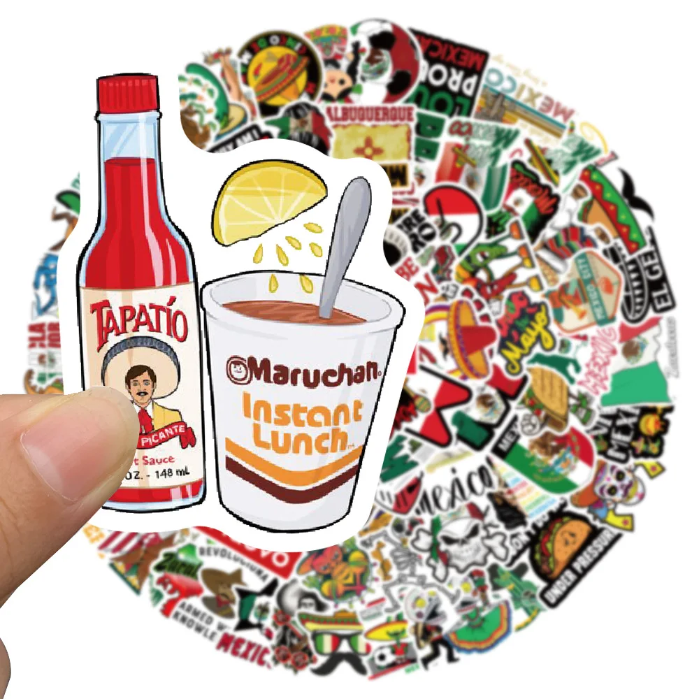 Fashion Stickers Decorative Stickers Car Sticker Decal Fashion Mexico Food Stickers 50/100pcs For Guitar Kids TOY Bicycle Motorcycle Skateboard Snowboard Laptop Luggage Decals