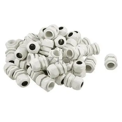 

White Plastic P16 IP67 Waterproof Cables Glands Connector 50 Pcs
