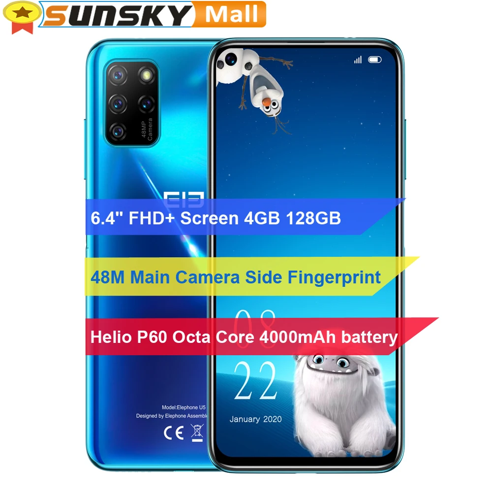 ELEPHONE U5 смартфон на Android 128 восемь ядер экран 4000 дюйма 4 Гб + 6 ГБ|Смартфоны| |