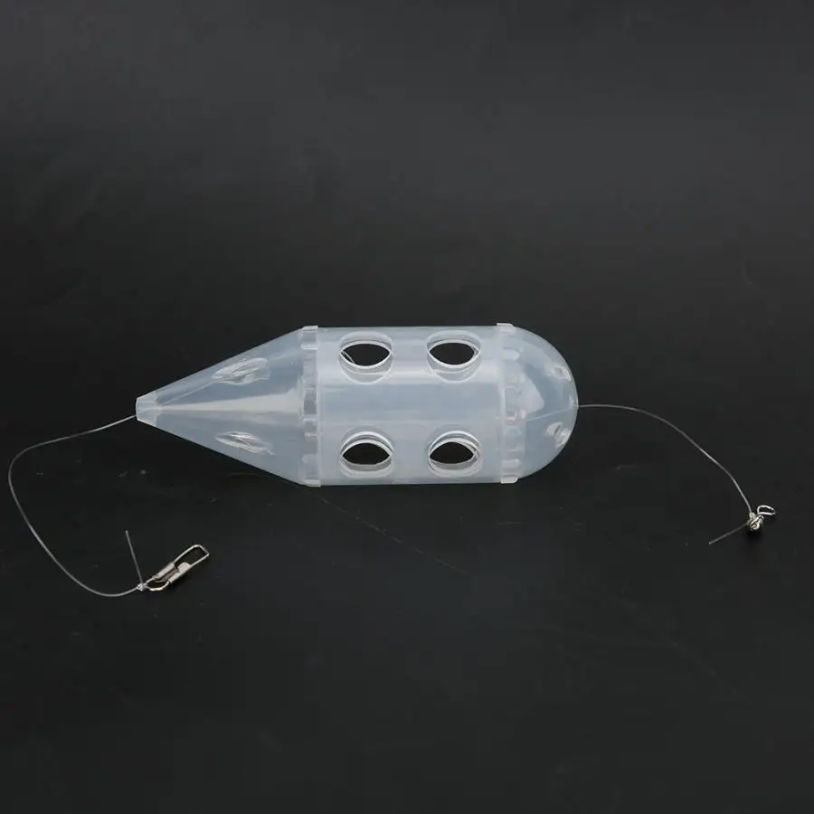 

6Pcs Plastic Fish Bait Cage Carp Fishing Basket Feeder Transparent Fly Fishing Catcher For Winter Ice Fishing Lures Accessories