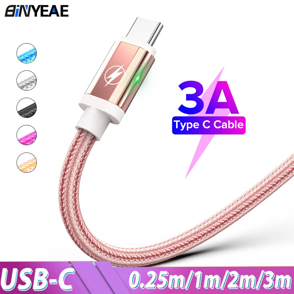Зарядный кабель USB Type C 3 м для Samsung Note 10/S20 Plus/A51/A71/Huawei P30 lite/Honor 9x|Кабели мобильных