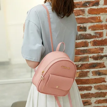 

2020 New Women's Embossed Leather Small Backpack Lettered Backpack Multi-Function Bag
