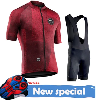

Northwave 2020 NW pro team Summer cycling jersey set bike clothing MTB ROAD Bike de retro road Bib Shorts Breathable 9D Gel Pad