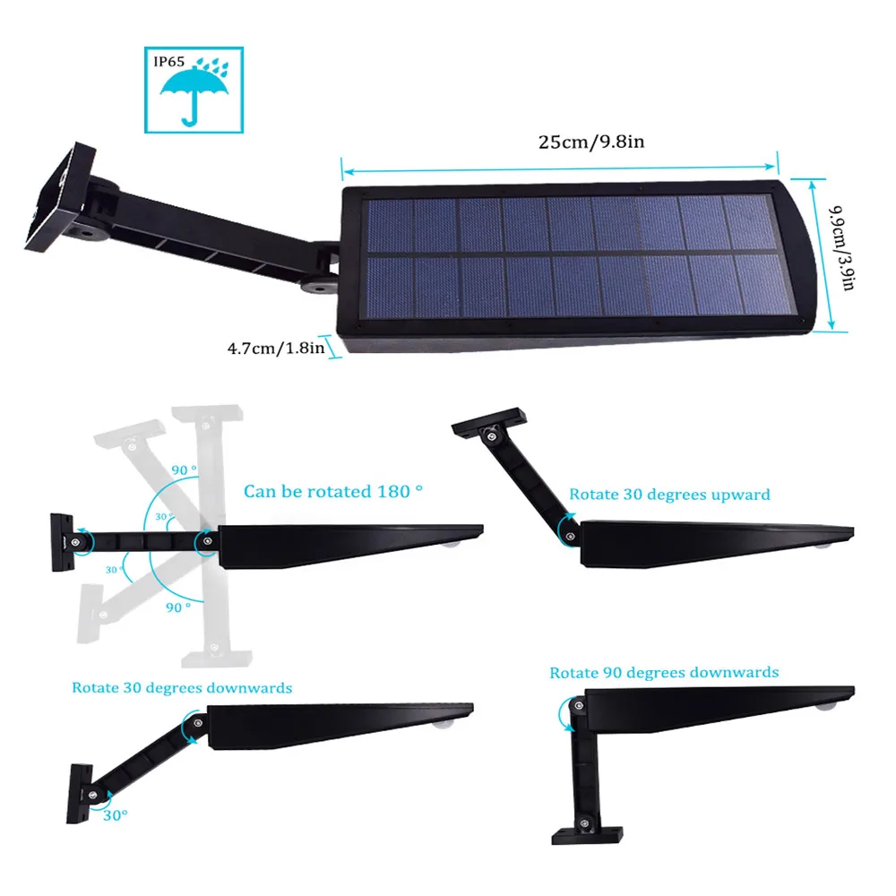 900lm Solar Light Led Night Light Outdoor Waterproof Lighting For Garden Wall 48 leds Four Modes Rotable Pole Solar Lamp Newest