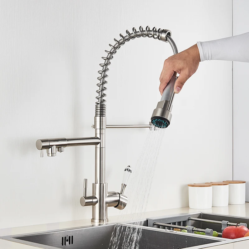 Quyanre кухонный кран torneira para cozinha de parede для кухонного фильтра воды Три способа
