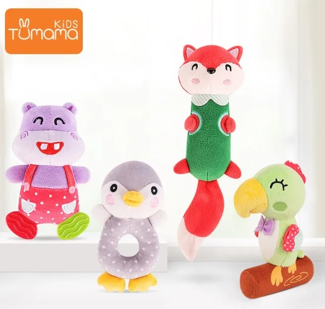 4pcs-3 Tumama детские игрушки 0-12 месяцев, детская погремушка, мобильная мягкая детская кроватка, подвесная кровать, коляска, кукла, игрушка для новорожденных, автомобильное сиденье, прорезыватель - Цвет: 4pcs-3