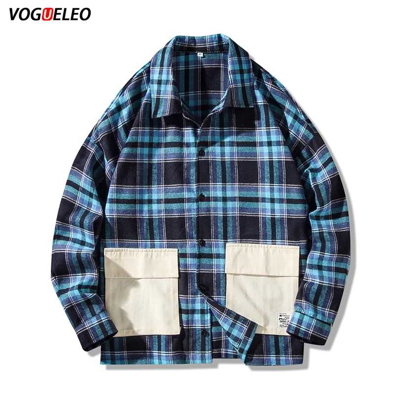 VOGUELEO 2019 новая стильная модная клетчатая рубашка Осенняя Свободная Повседневная