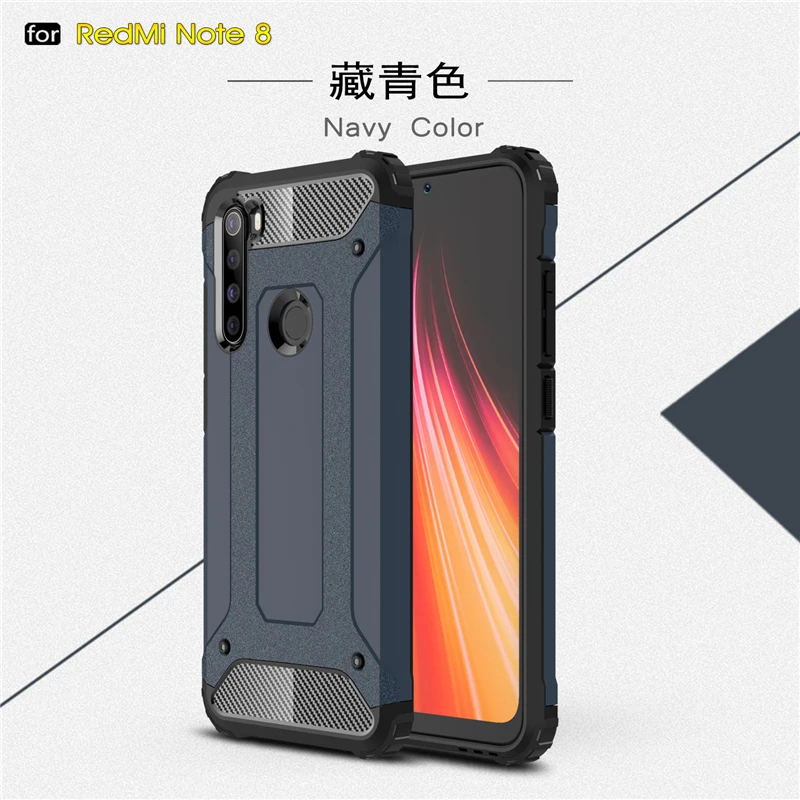 For Xiaomi Redmi Note 8 Case Rubber Armor Shell Coque Hard PC TPU Back Phone Cover For Redmi Note 8 Case for Xiaomi Redmi Note 8