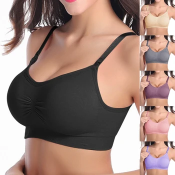 

Women's Breast-feeding Bra Gathered Underwear Front Buckle Breast-feeding Underwear Adjustable Bra Large Size Nursing Bra