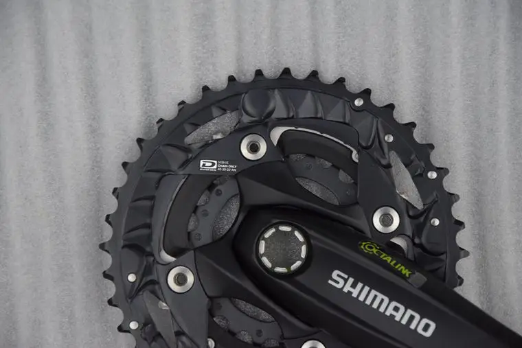 Shimano M523 святить цельное шлицевой шатун со звездами для велосипеда Шестерни 10-Скорость шатун для горного велосипеда 30 Скорость диаметра окружности болтов