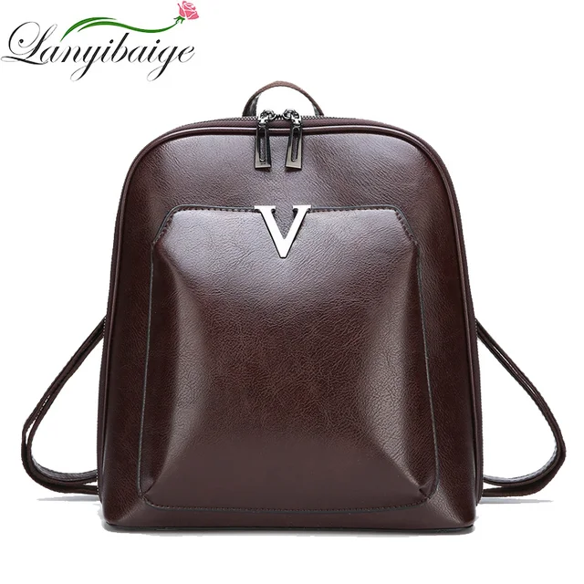 2020 Women Vintage Backpack Leather Luxurious Women Backpack Large Capacity School Bag For Girls Leisure Shoulder Bags For Women
