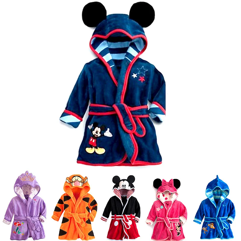 

Hot Sale Children Hooded Baby Boys Girls Flannel Lovely Cartoon Animal Home Dress Bathrobes for Children Cartoon