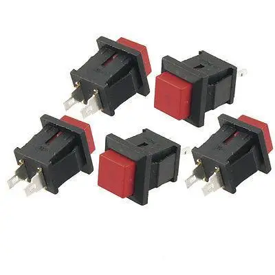 

5 Pcs AC 125V 1A SPST Momentary Red Push Button Switch Iouhp