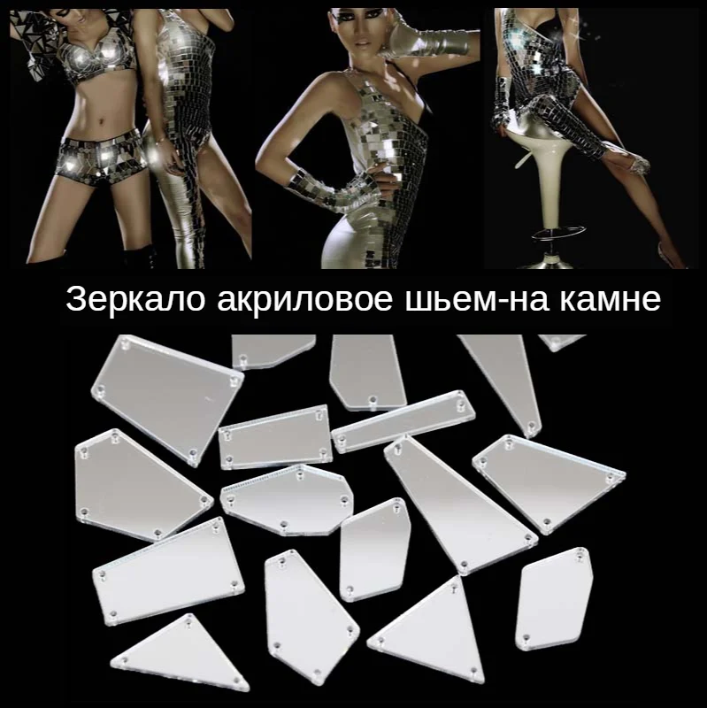 oleeya mirror acrylic Sew-on Stone crystal all shape