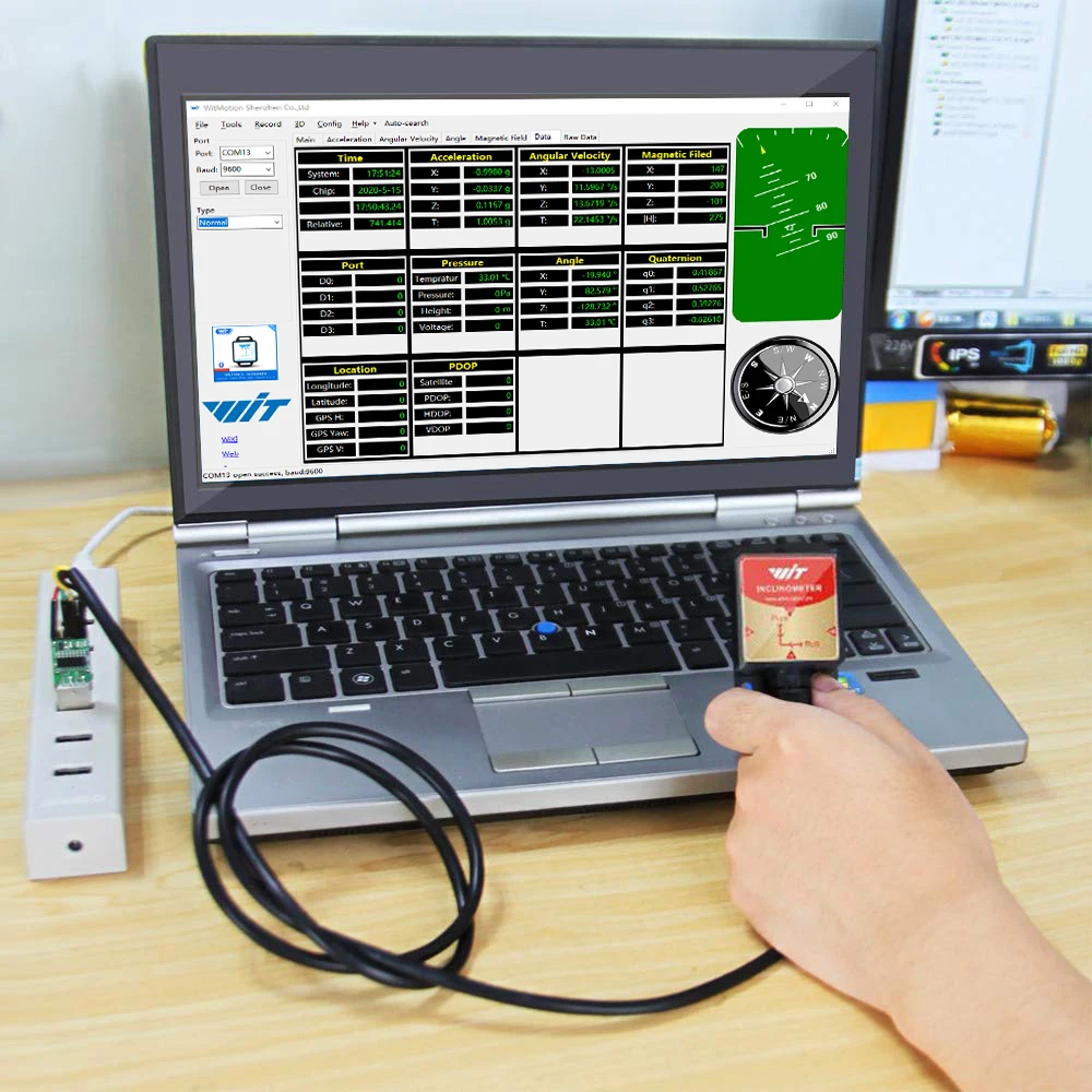 Фото WitMotion HWT905 Высокая точность 0,05 ° военно-Класс Сенсор Инклинометр 9 Axis AHRS Сенсор Водонепроницаемый IP67 & анти-вибрации №2