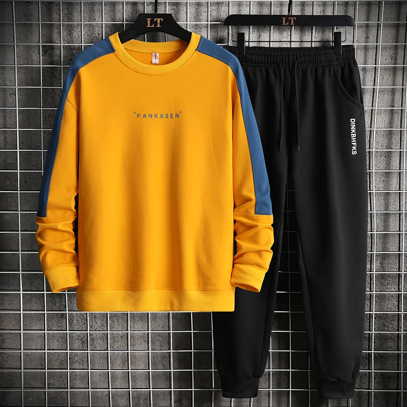 OEIN Trening Casual Bărbați Hanorac cu Capăt Ținută Toamnă Bărbați Seturi Sport 2021 Hanorac Bărbat + Pantaloni 2PCS Jogging_voghion.com