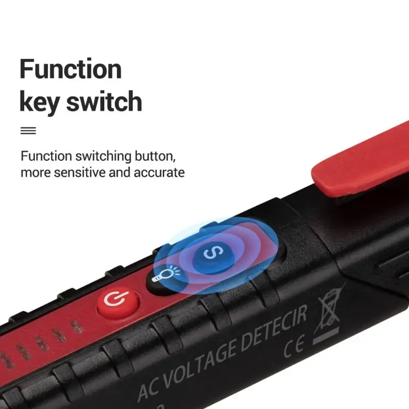 

Multi-Function AC 12V~1000V Non-contact Induction Test Pencil Electrical Tester Sound/Light Alarm Voltage Detector with