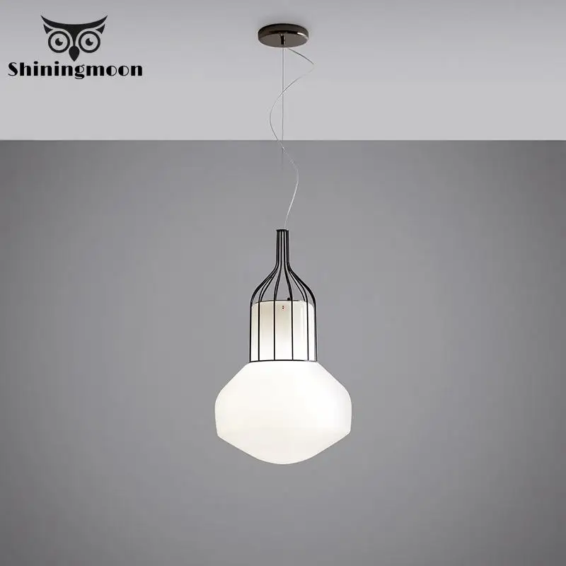

Modern Minimalist White Glass Rose Gold Pendant Lights Post Nordic Creativity Living Room Pendant Lamp Luminaria Light Fixtures