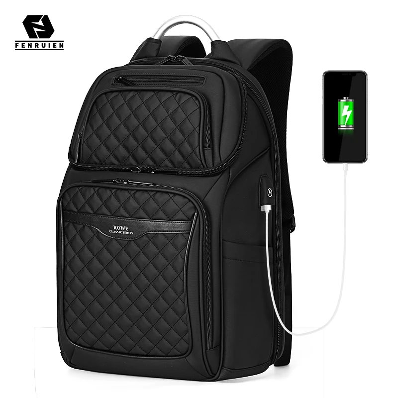 Fenruien Business Travel Backpack Men Multifunction Large Capacity Backpacks USB Charging 17 Inch Laptop Backpacking Mochila