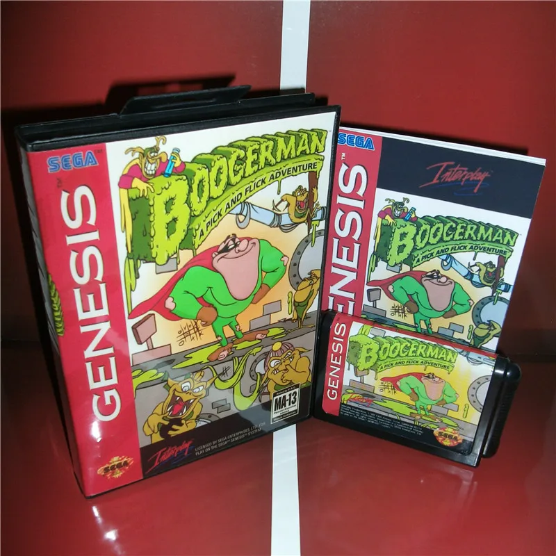 Чехол для видеоигр Boogerman Adventure US с коробкой и руководством Sega Megadrive Genesis консоль 16
