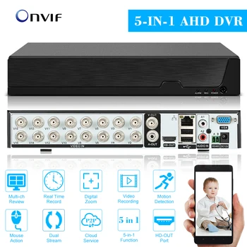 

16CH 1080P Hybrid AHD/ONVIF IP/Analog/TVI/CVI/ DVR CCTV Digital Video Recorder DVR P2P Remote Monitoring Surveillance System