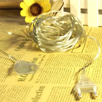 

HiMISS 3 Meters Line Cable Power Extension Cable for LED EU Plug Light Switching Transparent Wire Extension Cable