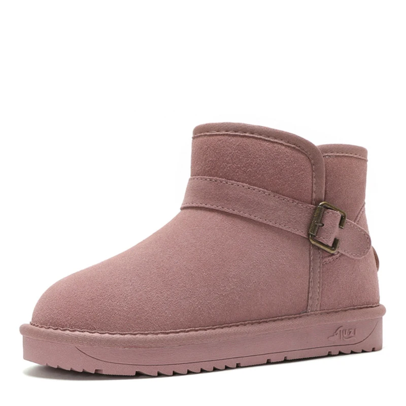 Новинка года; ботинки в австралийском стиле; зимние ботинки из натуральной кожи на меху; женские зимние ботинки наивысшего качества; теплые ботинки; botas mujer - Цвет: Pink5859