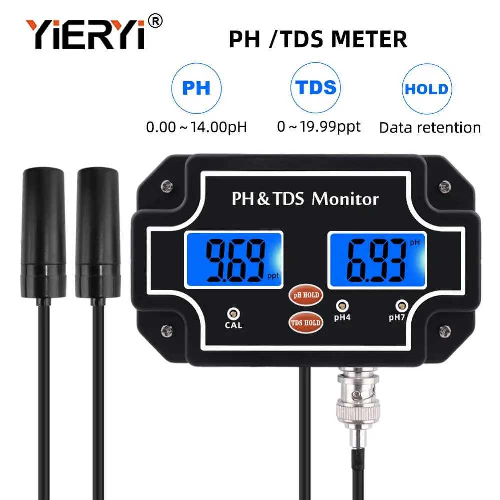 Yieryi 2 в 1 устройство контроля pН/TDS-2683 качества воды тестер PH/TDS метр