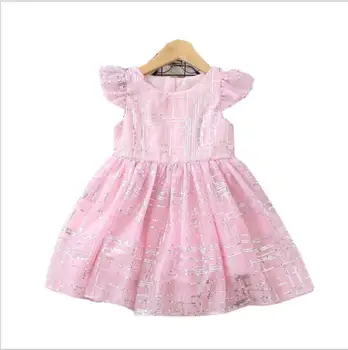 

2020 summer girl dresses white pink sequins Dress children clothing European fashion baby dresses