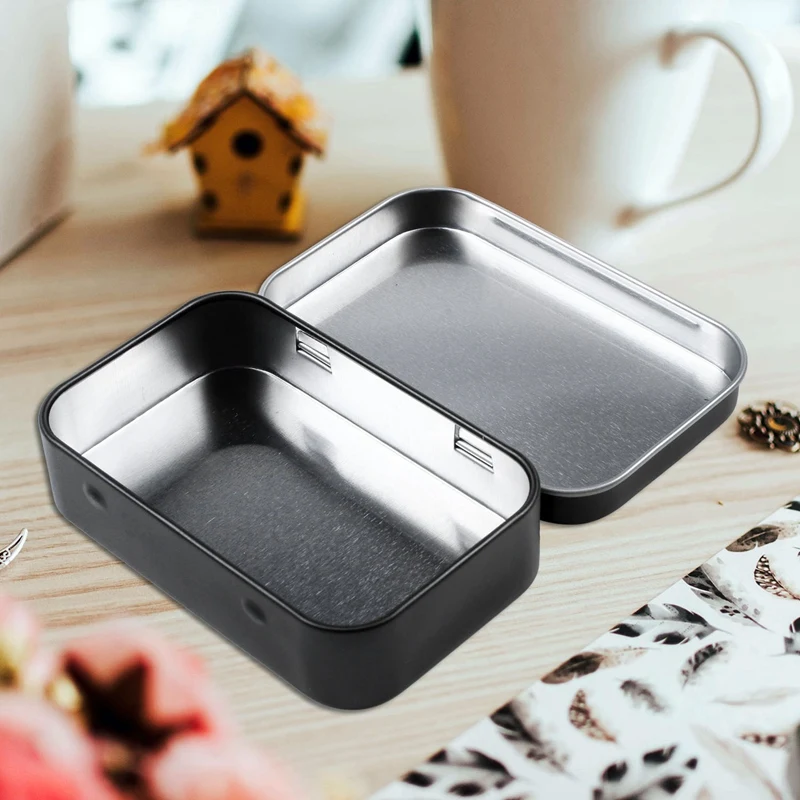 

95x60x21mm Black Tin Box Black Metal Box With Matte Candy Box Small Box