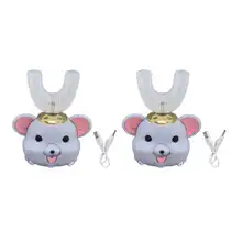 

DC 3.7V 1.5W Mouth Electric Toothbrush U Shaped Toothbrush USB Charging Cartoon Silicone Kids Toothbrush