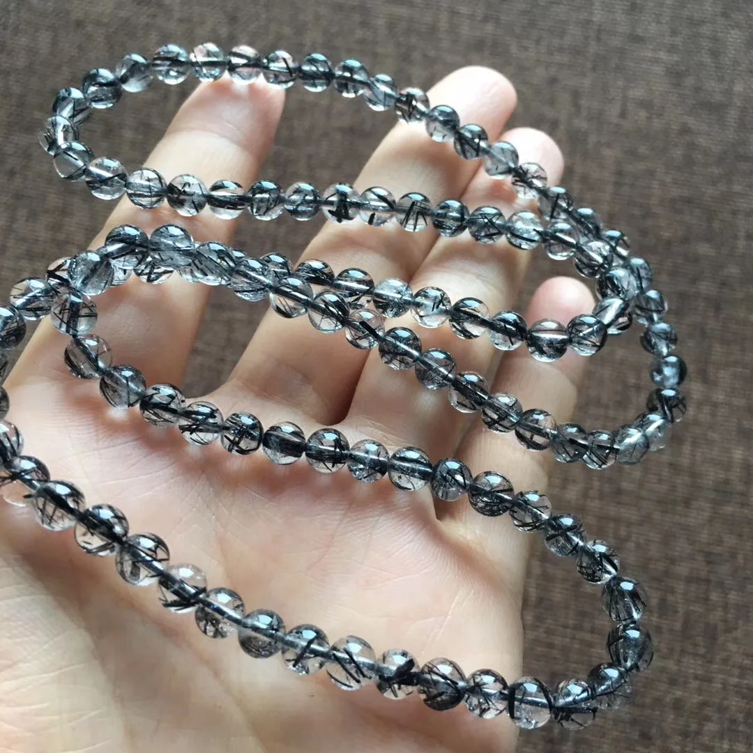 

Natural Black Hair Three-loop Bracelets Crystal Transparent Color Rich Clean Moist Simple Versatile Natural And Generous