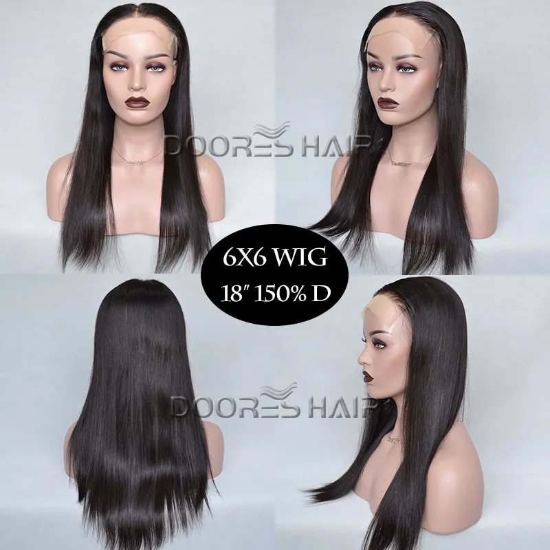 Doores Hair 6x6, парик на шнурке, выщипанный короткий Боб, прямой парик на кружеве, человеческие волосы Remy, парики для женщин 150%, Искусственные парики для головы
