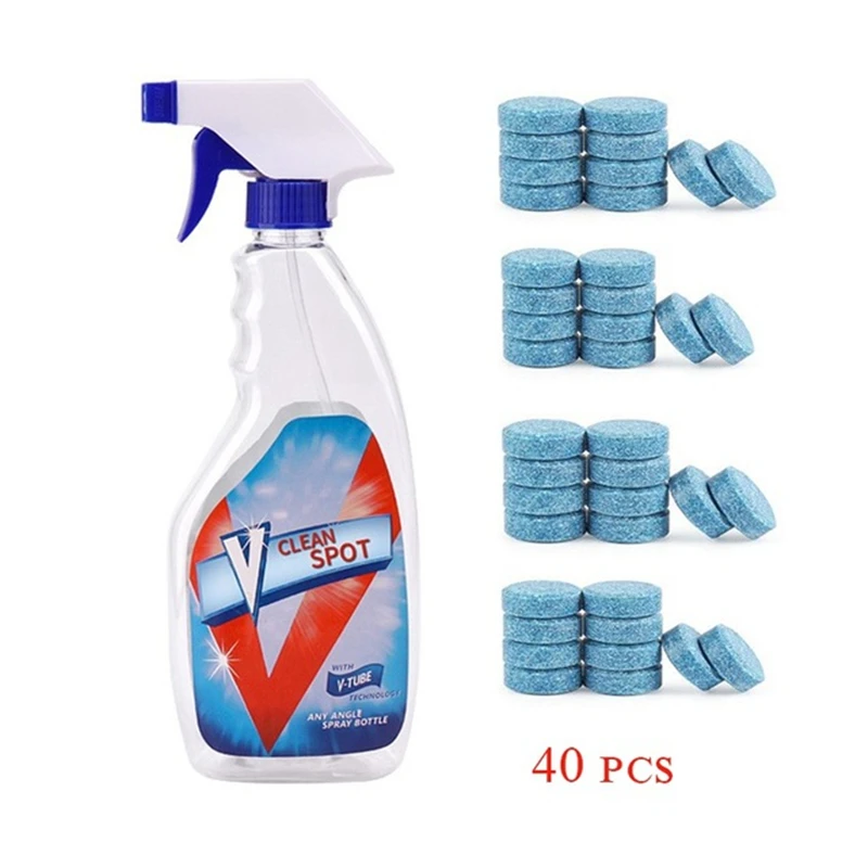 bottle 40pcs 10/20/30/50/100 шт. Многофункциональный очищающий Спрей очиститель дома Кухня для очистки лобового стекла автомобиля моющее средство для стекла дропшиппинг - Цвет: bottle 40pcs