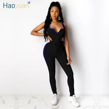 

HAOYUAN Two Piece Set 2020 Summer Clothes for Women Tracksuit Bodysuit and Pant Sweat Suits Sexy 2 Piece Outfits Matching Sets