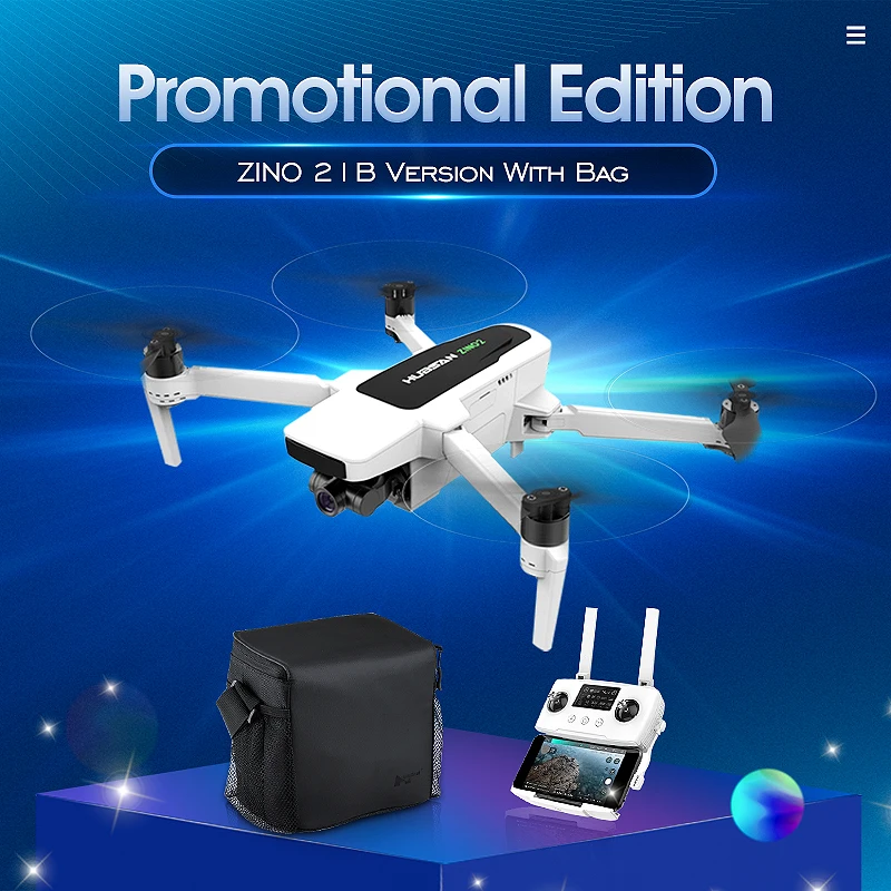 Original Hubsan Zino 2 1B With Bag RC Quadcopter Drones LEAS 2.0 Drone GPS 8KM 5G WiFi FPV with 4K 60fps HD Camera 3-axis Gimbal