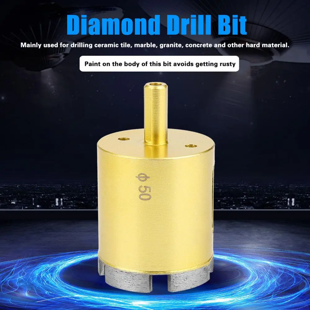 Durable and Wear-Resistant Sharp 50mm M14 Diamond Hole Drill Bit Concrete Hole Saw Suitable for Marble Artificial Stone Oval Chip Hole Design Reduces Resistance