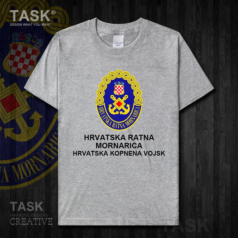 Тёмно-синяя хорватская одежда Hrvatska HRV Croats с коротким рукавом Футболка Новые Топы
