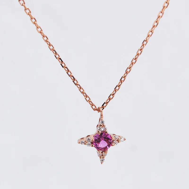

Japanese Korean Light Jewelry S925 Fine Silver Star Zircon Necklace Female Fashion Simple Choker dun li New Style