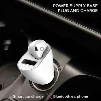 

TWISTER.CK Bluetooth Earphone Car Charger Single Earbud USB Quick Charging Handsfree Auto Connect Wireless Driving Headset