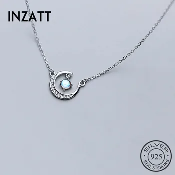 

INZATT Real 925 Sterling Silver Zircon Pendant Choker Necklace For Fashion Women BIrthday Party Fine Jewelry Accessories Gift