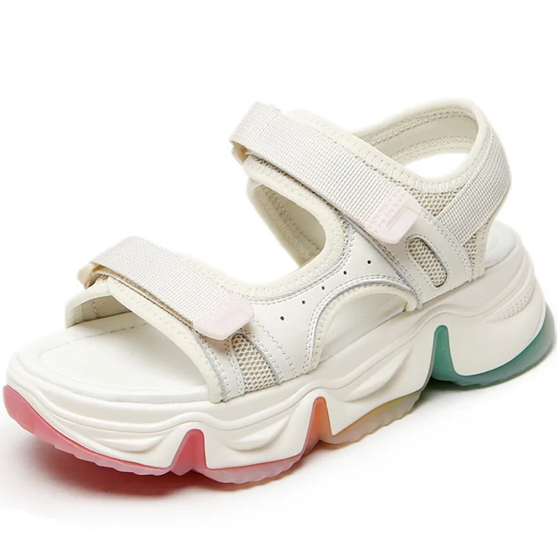 mesh platform sandals