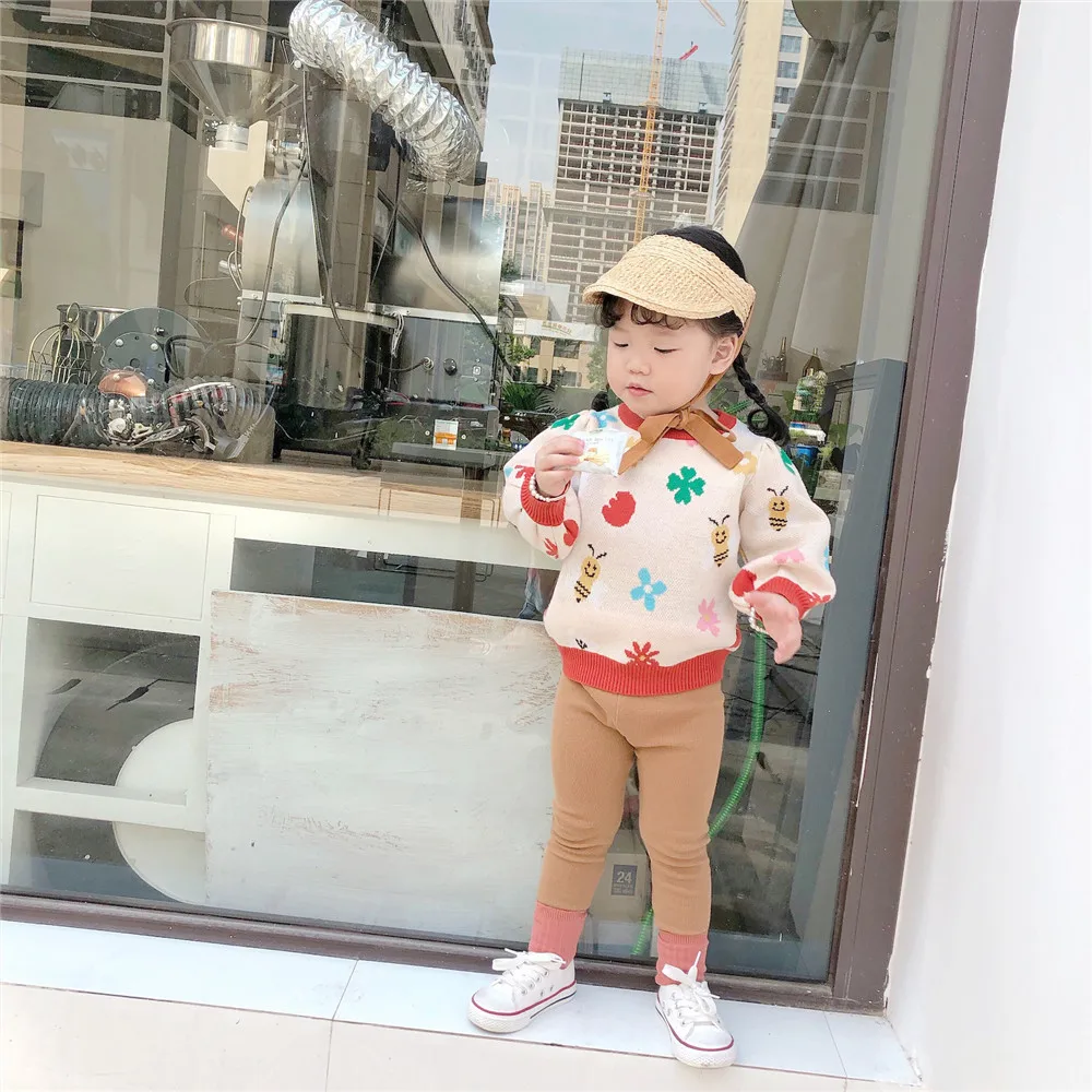 Tonytaobaby/осенне-зимняя одежда; Новая детская одежда; Милый хлопковый свитер с рисунком пчелы; свитер для девочек